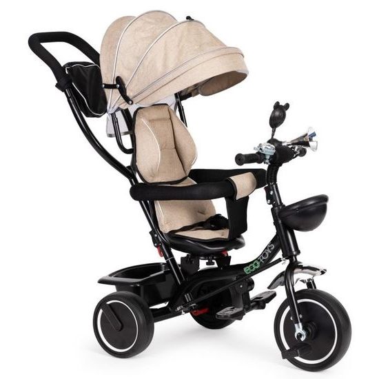 Ecotoys dětská tříkolka s otočným sedadlem Trike 2v1 béžová