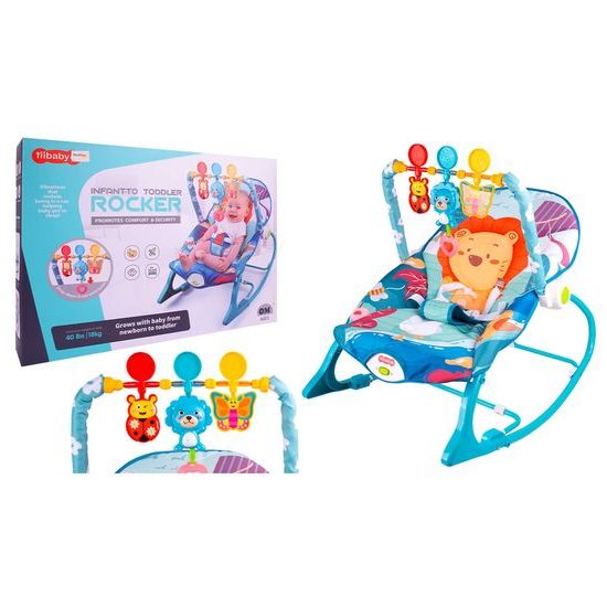 Kojenecké lehátko 3v1 s vibracemi Lvíček - modré