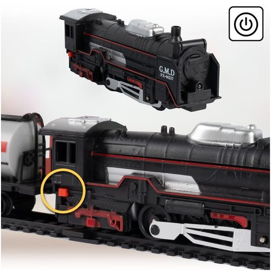 Dětská vláčkodráha na baterie se světlem Rail King 270 cm