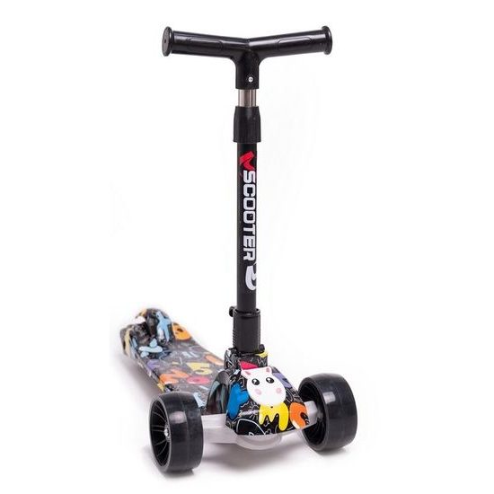 Majlo Toys dětská koloběžka Numbers se svítícími koly černá