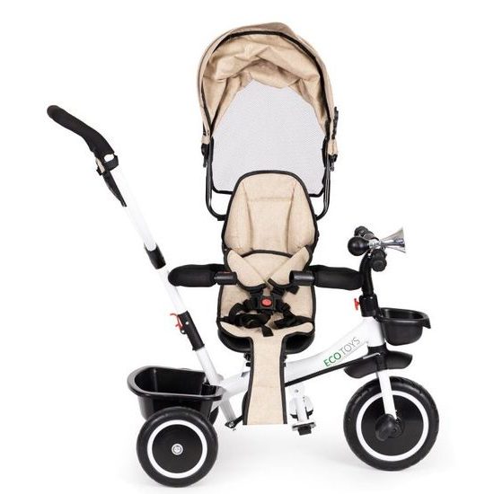 Ecotoys dětská tříkolka s otočným sedadlem S360 béžová