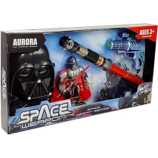 Sada vesmírných zbraní s mečem, maskou a robotem