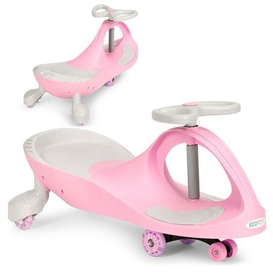 Ecotoys gravitační odrážedlo se svítícími koly Spinner - růžové