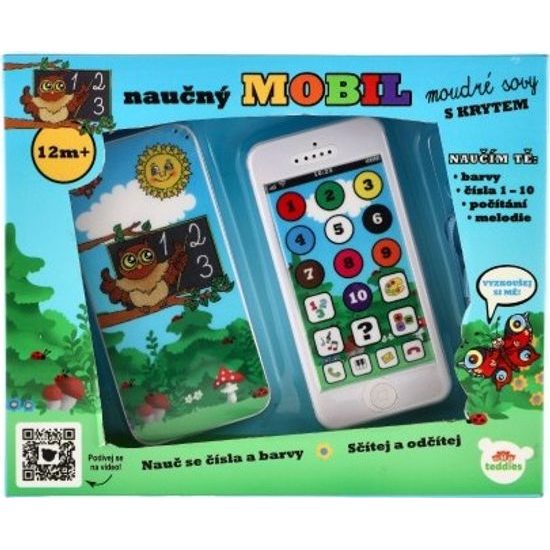Naučný mobilní telefon moudré sovy s krytem na baterie