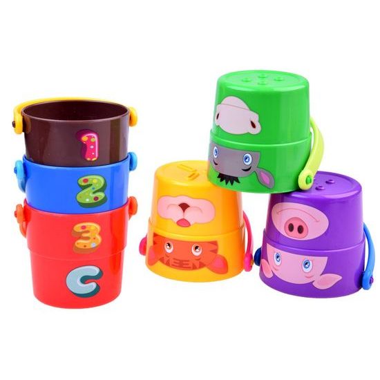 Sada dětských kyblíčků se zvířátky Zoo Buckets