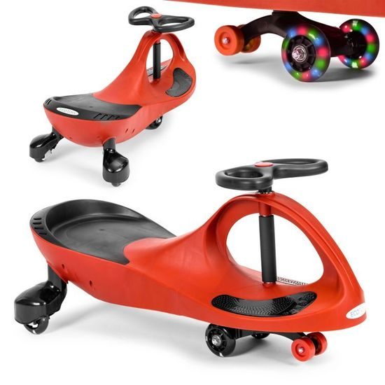 Ecotoys gravitační odrážedlo se svítícími koly Spinner - červené