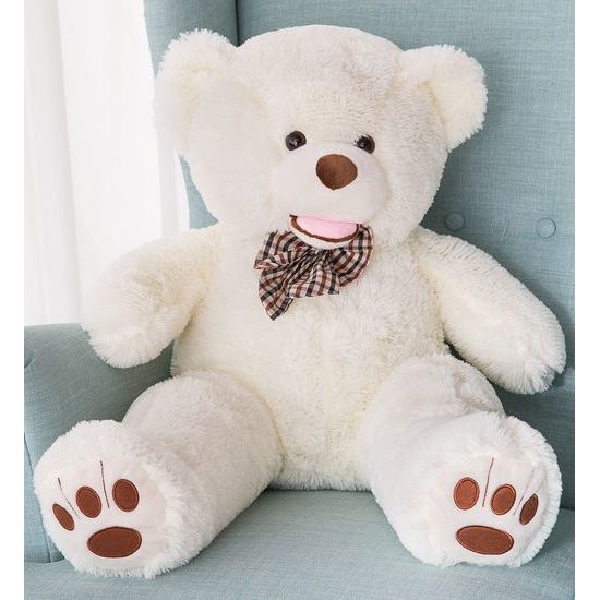 Plyšový medvěd Maty 90 cm bílý