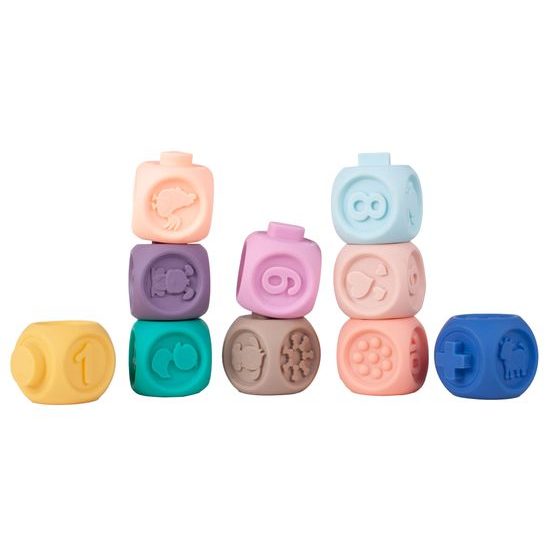 Senzorické kostky pro nejmenší Baby Training Blocks 10 kusů