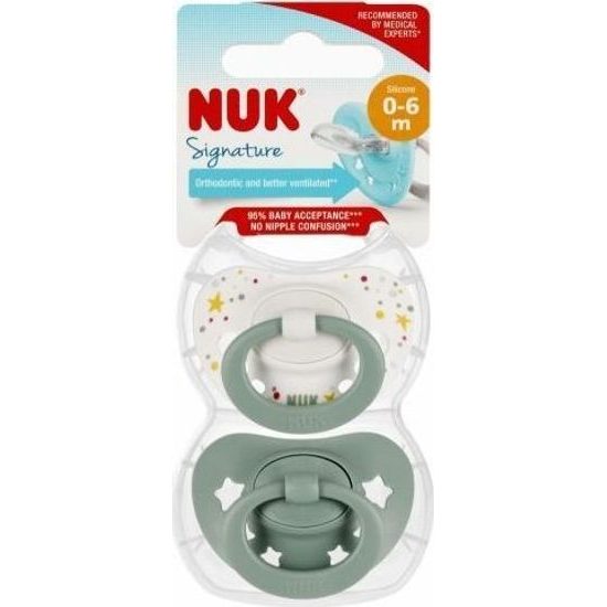 Nuk Dudlík silikonový Signature night, 0-6m, 2ks