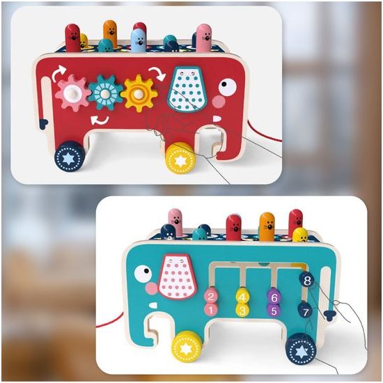 Doris dřevěná edukační kostka se zatloukačkou