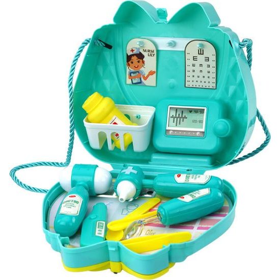 Doktorská souprava v kabelce na šňůrce, tyrkysová
