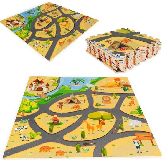 Ecotoys pěnová puzzle hrací deka Zvířátka 93 x 93 cm