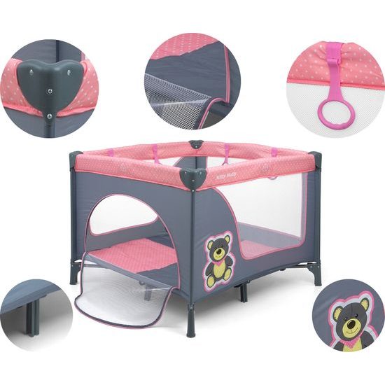 Dětská skládací ohrádka Milly Mally Fun Pink Bear