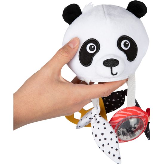 CANPOL babies Senzorická závěsná cestovní hračka PANDA s klipem BabiesBoo