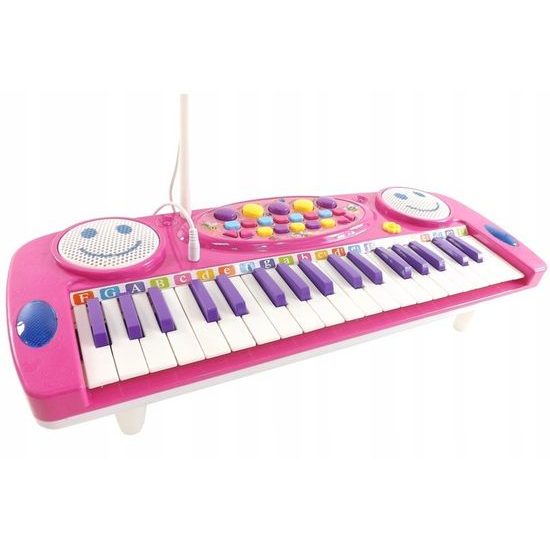 Dětské elektronické klávesy s mikrofonem a nahráváním Music Keyboard růžové
