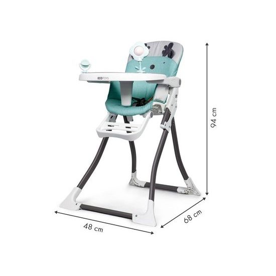 Ecotoys jídelní židlička 2v1 Sobík tyrkysová
