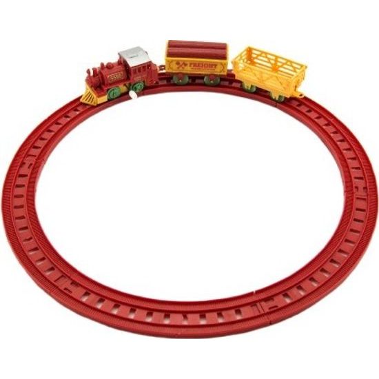 Vlak na klíček + 2 vagónky s kolejemi - mix 2 barvy