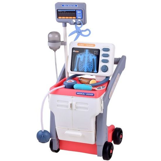 Dětský lékařský vozík Medical Cart se zvukem a příslušenstvím - růžový