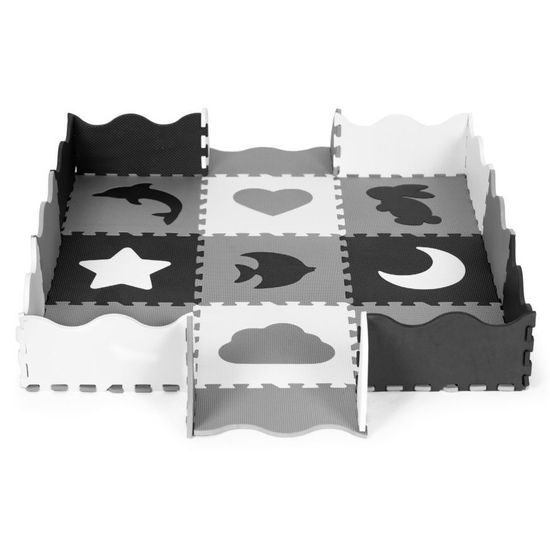 Ecotoys pěnová puzzle hrací deka Gray Puzzle 121 x 121 cm