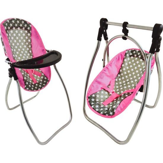 Alice jídelní židlička a houpačka 2v1 šedá