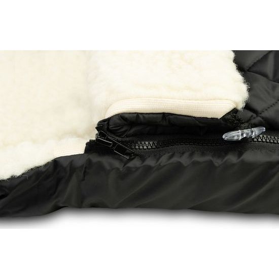 Zimní fusak do kočárku s vlněnou vložkou - černá