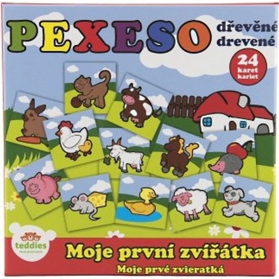 Dřevěné Pexeso - Moje první zvířátka 24 dílků pro nejmenší