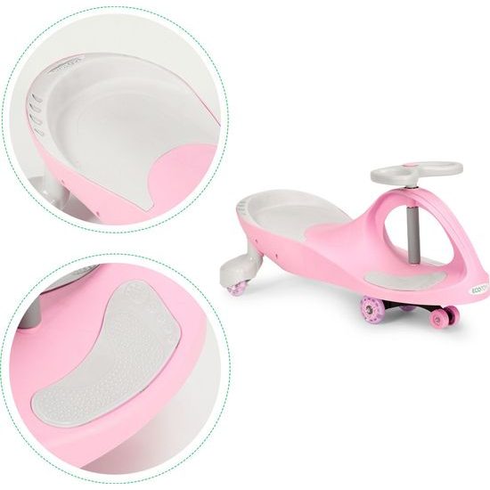 Ecotoys gravitační odrážedlo se svítícími koly Spinner - růžové