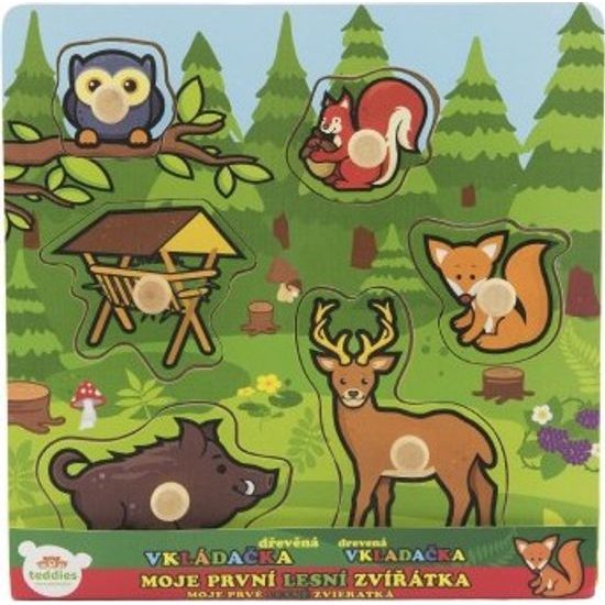 Dřevěná Vkládačka - Moje první lesní zvířátka 6 ks