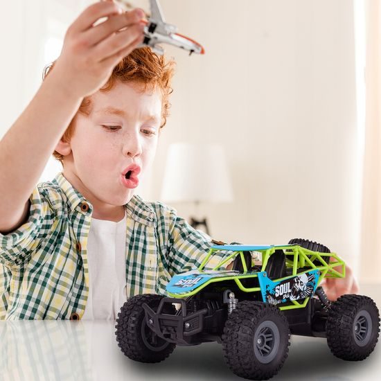 Terénní auto na dálkové ovládání Mountain Champion 1:18 modro-zelené