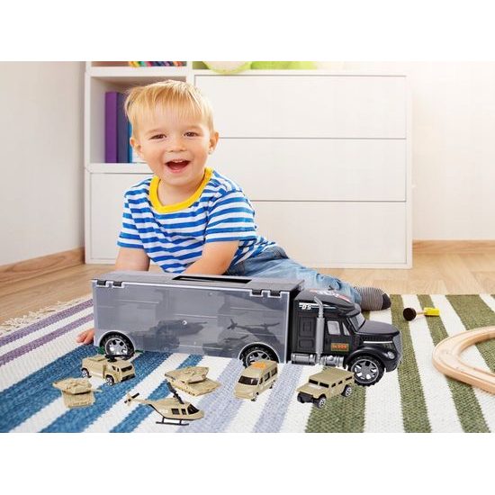 Nákladní auto s autíčky, helikoptérou a tanky Special Forces