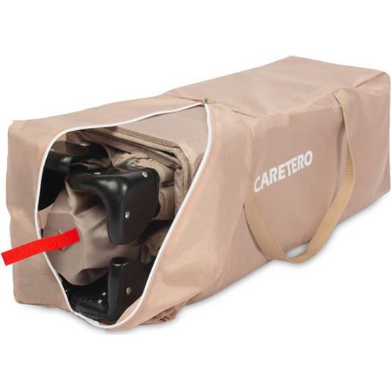 Dětská cestovní postýlka CARETERO ESTI se stahovací bočnicí brown