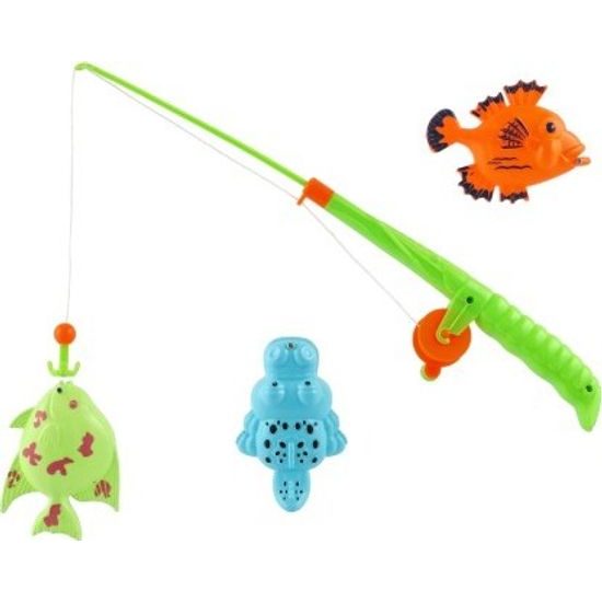 Magnetická Hra ryby/rybář 3ks+prut - mix barev