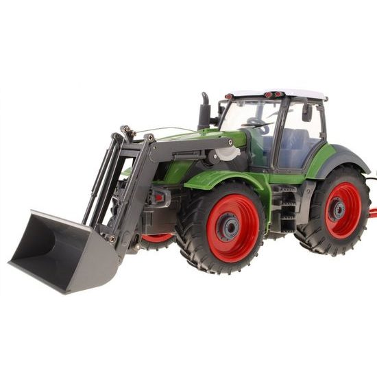 Traktor na dálkové ovládání se zelenou vlečkou Farmer 1:28