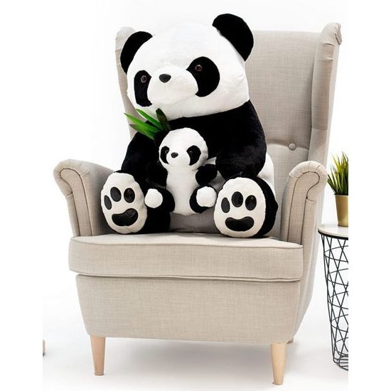 Plyšový medvěd Panda 100 cm s miminkem