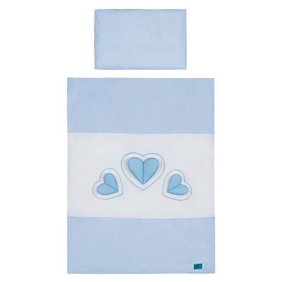 5-dílné ložní povlečení Belisima Tři srdce 90/120 bílo-modré 90/120 cm