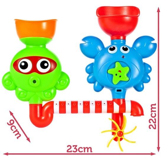 Chobotnice s krabem a kolovrátkem pro děti do vany Tubs Crab