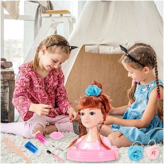 Česací hlava pro holčičky s příslušenstvím MakeUp Stylist