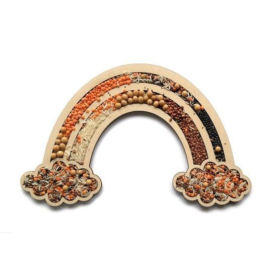 Senzorické montessori sypání Duha - jemná motorika