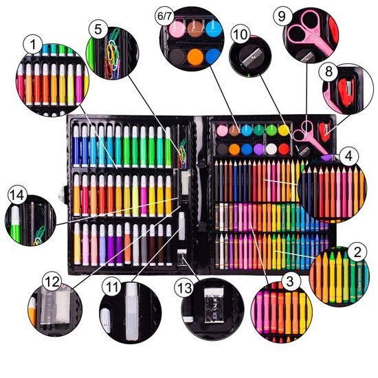 Sada na kreslení a malování Art Set 150 součástí