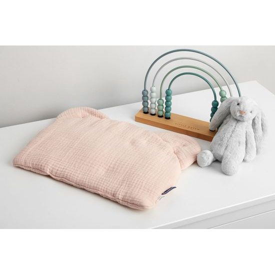 Mušelínová poduška do kočárku růžová