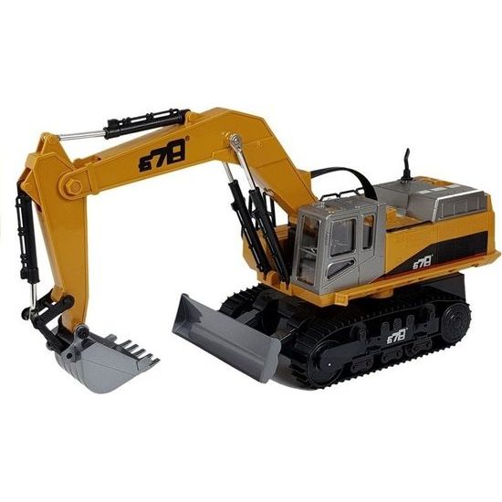 Bagr s pohyblivým ramenem na dálkové ovládání 2.4g R/C žlutý