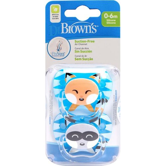 Dr Brown's Ortodontický dudlík Prevent zvířátka, 2ks, 0-6m