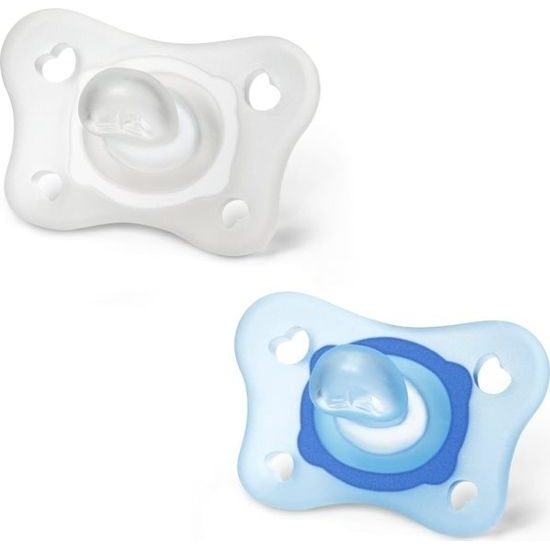 CHICCO Šidítko Physio Mini Soft celosilikonové 0-2m chlapec 2 ks