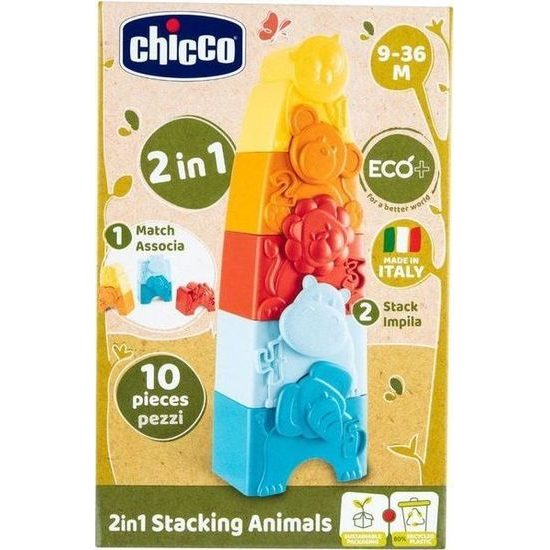 Skládací věž se zvířátky 2v1