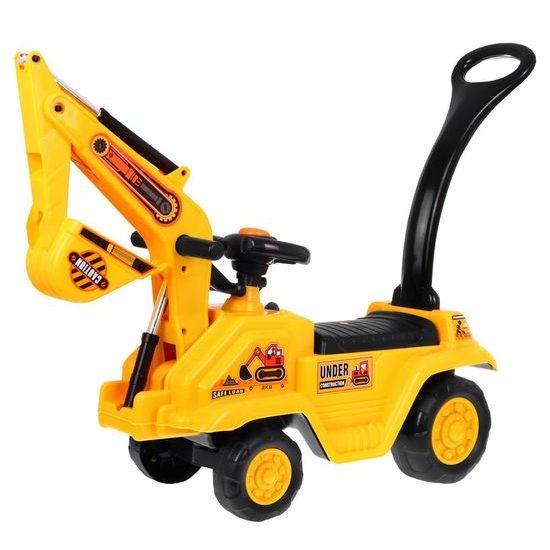 Odrážedlo Bagr s vodící tyčí 2v1 s helmou