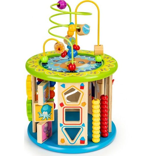 Ecotoys dřevěná edukační kostka s lovením rybek 7v1