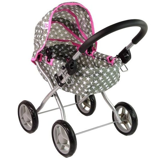 Alice kočárek pro panenky 5249 šedo-růžový
