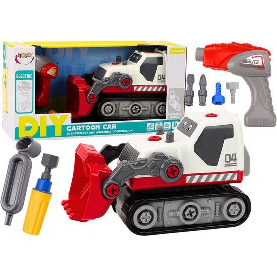 Pásový bagr k sestavení DIY-bílý