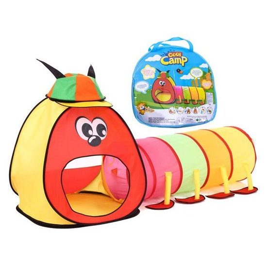 Majlo Toys dětský stan s tunelem Veselá stonožka