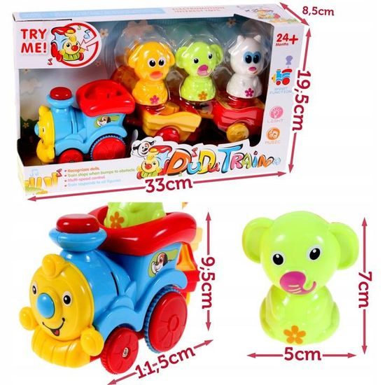 Veselý vláček pro nejmenší se světly a zvuky Mini Dudu Train